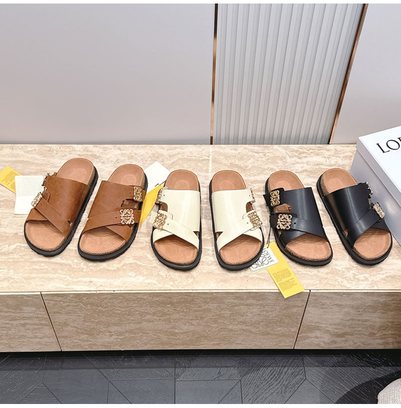 LOEWE-06235 로에베 커플용 여름 신형 빈티지 버켄슈탁 슬리퍼