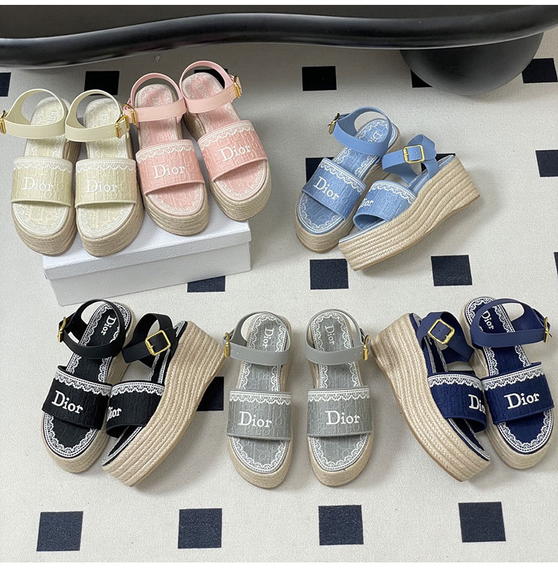 DIOR-06247 디올 2026 여성용 대마 밧줄 샌들