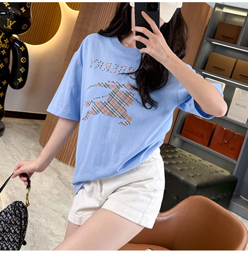 BURBERRY-07256 버버리 2026SS 남녀공용 스케치 나이트 엠블럼 면 반팔 셔츠