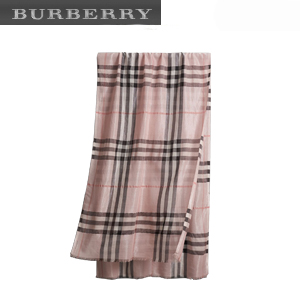 BURBERRY-40436271버버리 메탈릭 에쉬 로즈 체크 실크 울 스카프 여성용