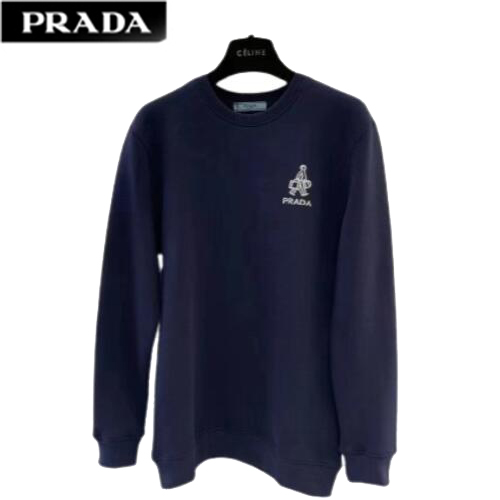 PRADA-01022 프라다 네이비 프린트 장식 스웨트셔츠 남성용