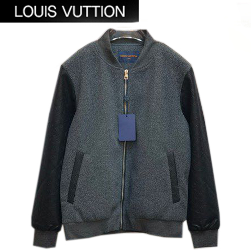 LOUIS VUITTON-12276 루이비통 그레이 울 모노그램 디테일 봄버 쟈켓 남성용