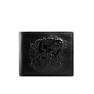 GUCCI-451179 1000 Gucci Bestiary 타이거 엠보스드 지갑 블랙