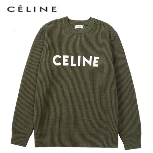 CELINE-122411 셀린느 카키 아플리케 장식 스웨터 남여공용