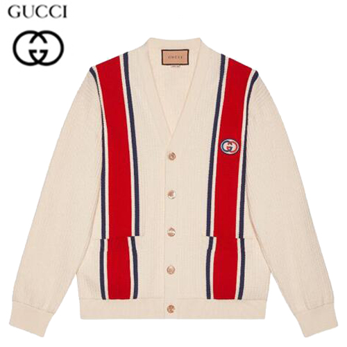 GUCCI-739962 9189 구찌 아이보리 패치 니트 코튼 가디건 남여공용