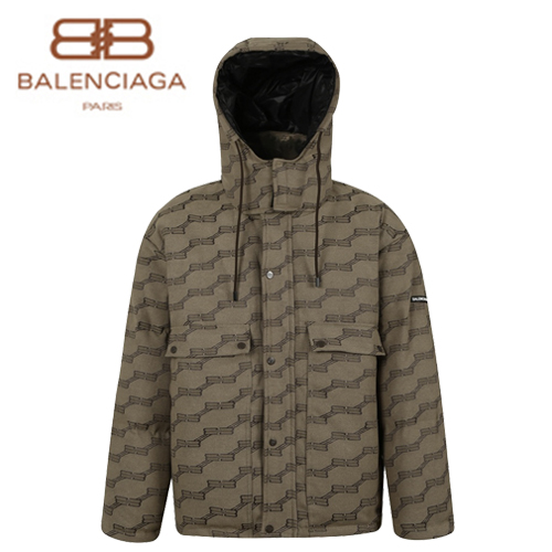 BALENCIAGA-121811 발렌시아가 브라운 BB 로고 아플리케 장식 패딩 남여공용