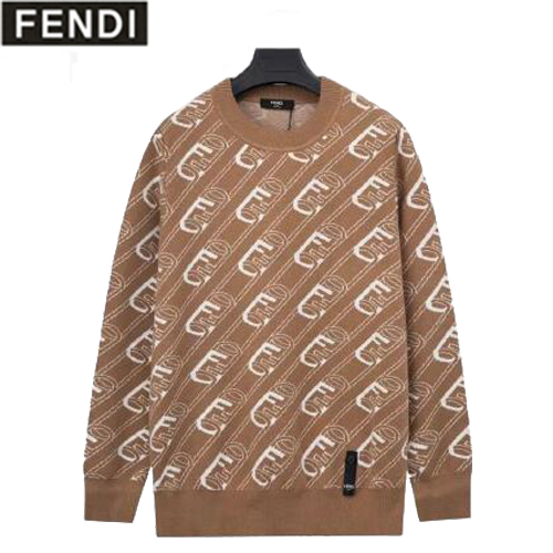 FENDI-10287 펜디 브라운 니트 코튼 FF 스웨터 남성용