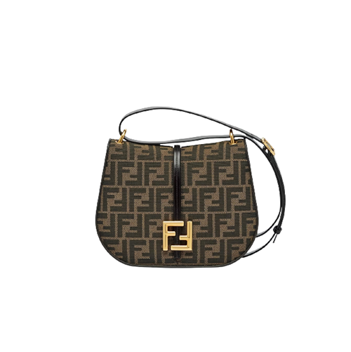 [스페셜오더]FENDI-8BT366 펜디 브라운 FF 자카드 패브릭 커 몬 미디엄 사첼 백 25CM