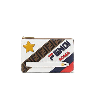 [스페셜오더]FENDI-7VA350 펜디 화이트 송아지 가죽 Fendi Mania 모티프 클러치