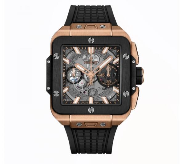 [스페셜오더][BBF]HUBLOT-위블로 스퀘어뱅 유니코 킹골드 세라믹베젤 블랙 러버스트랩 42mm 1:1 Edition