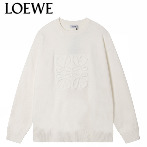 LOEWE-122413 로에베 화이트 니트 코튼 스웨터 남여공용