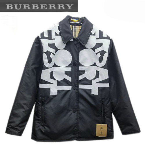 BURBERRY-092213 버버리 블랙 프린트 장식 양면 패딩 코트 남성용