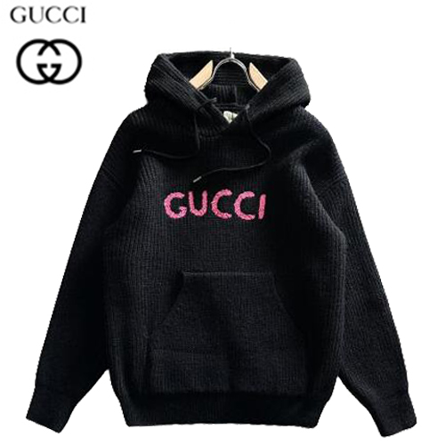 GUCCI-011413 구찌 블랙 아플리케 장식 후드 스웨터 남여공용