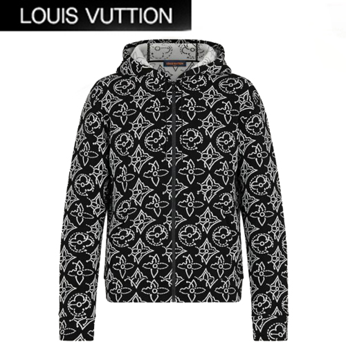 LOUIS VUITTON-1A8X0Q 루이비통 블랙 NBA 스트러티직 플라워 퀼티드 후디