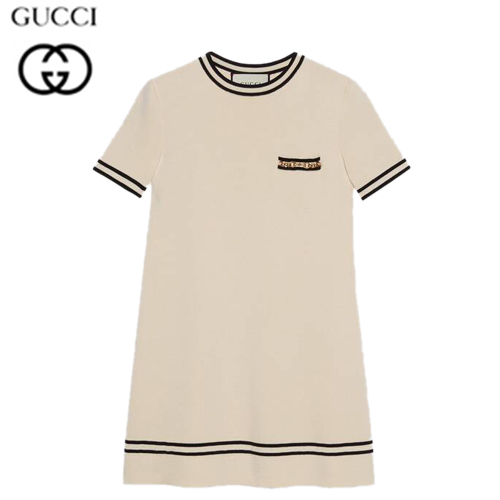 GUCCI-650387 9087 구찌 아이보리 GG 자카드 울 드레스