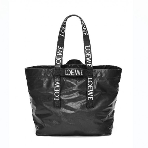 [스페셜오더]LOEWE-B507X 로에베 블랙 페이퍼 카프스킨 폴드 쇼퍼 백 50CM