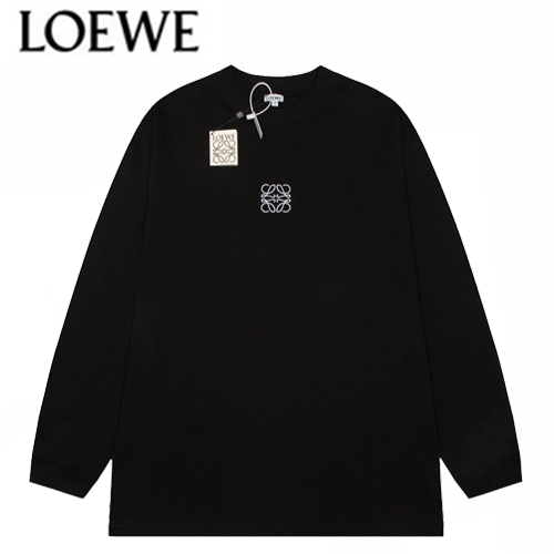 LOEWE-09028 로에베 블랙 로고 아플리케 장식 긴팔 티셔츠 남여공용