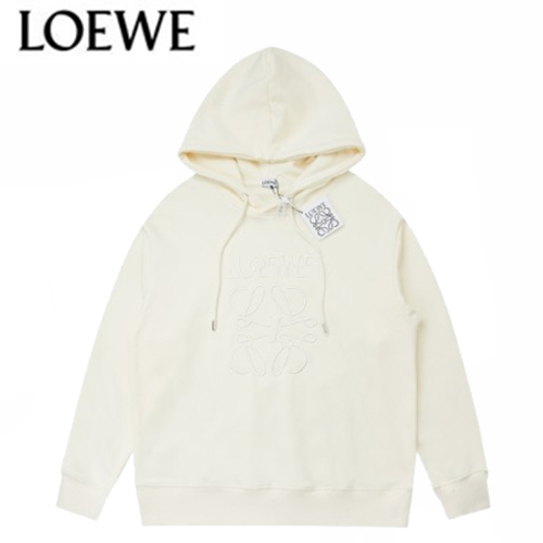 LOEWE-090914 로에베 아이보리 로고 아플리케 장식 후드 티셔츠 남여공용