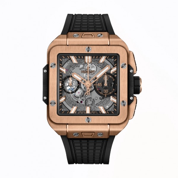 [스페셜오더][BBF]HUBLOT-위블로 스퀘어뱅 유니코 킹골드 블랙 러버스트랩 42mm 1:1 Edition