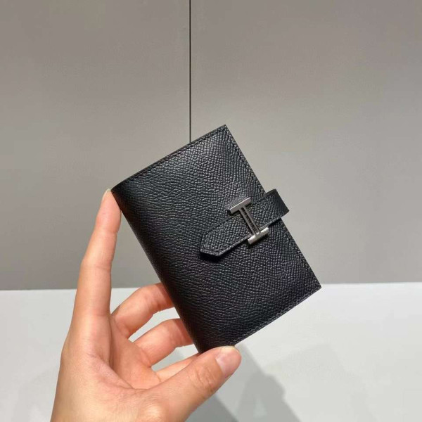 [스페셜오더]HERMES-에르메스 블랙/실버 앱송 베안 미니 카드 홀더 10.5cm