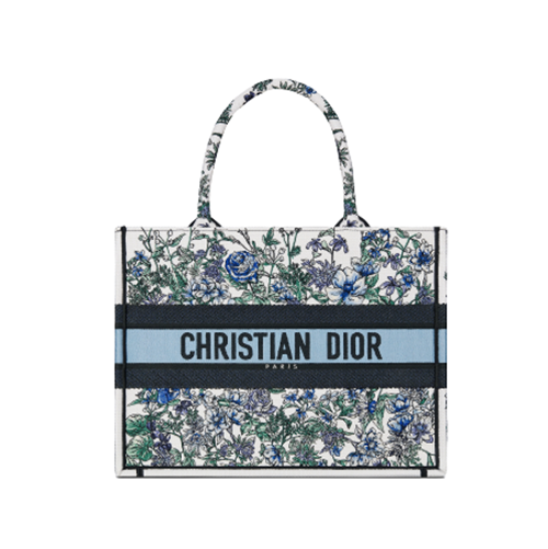 [스페셜오더]DIOR-M1296 디올 화이트 멀티 컬러 Flowers Constellation 자수 BOOK TOTE 미디엄 백 36CM