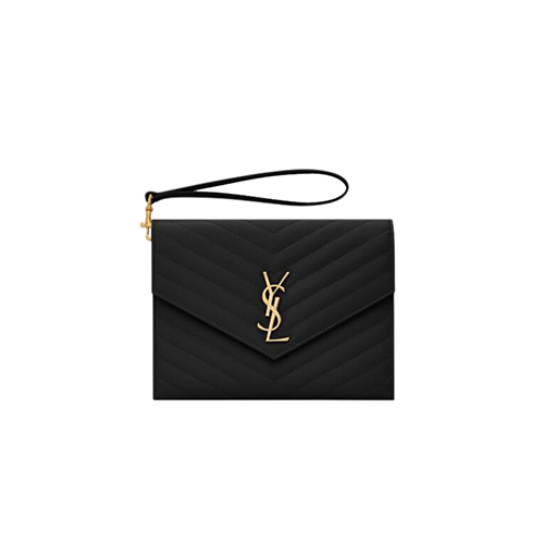 [스페셜오더]SAINT LAURENT-617662 생 로랑 블랙 퀼트 그랑 드 뿌드르 엠보스드 가죽 MONOGRAM 클러치