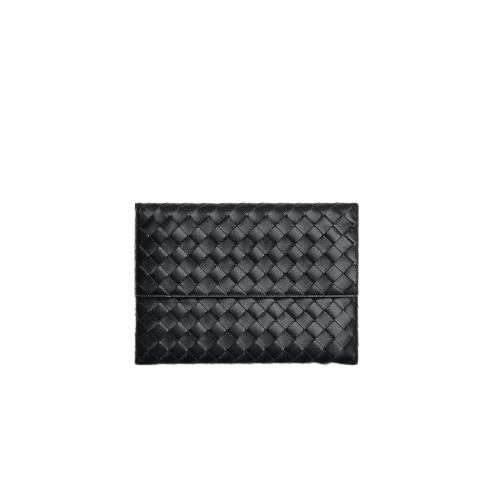 [스페셜오더]BOTTEGA VENETA-667138 보테가 베네타 블랙 인트레치아토 미디엄 플랩 파우치 26CM