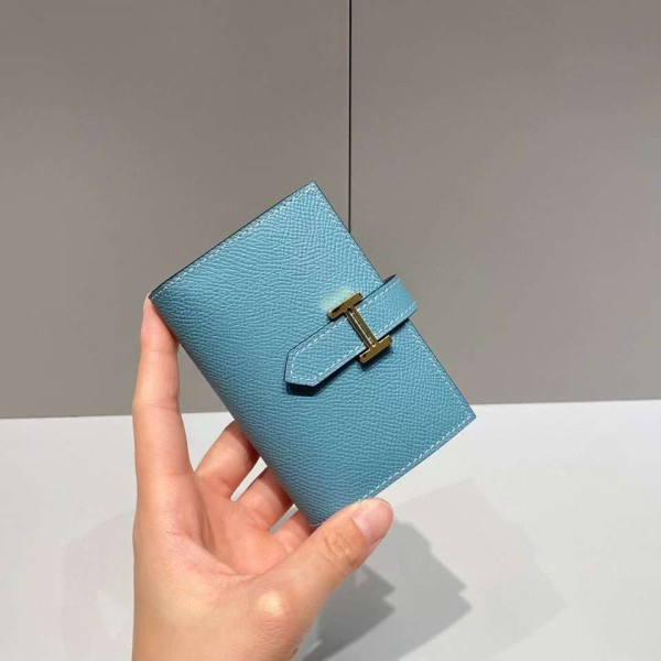 [스페셜오더]HERMES-에르메스 블루진/골드 앱송 베안 미니 카드 홀더 10.5cm