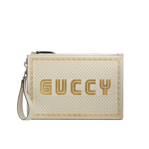 [스페셜오더]GUCCI-510489 8711 구찌 화이트 가죽 Guccy 프린트 가죽 파우치