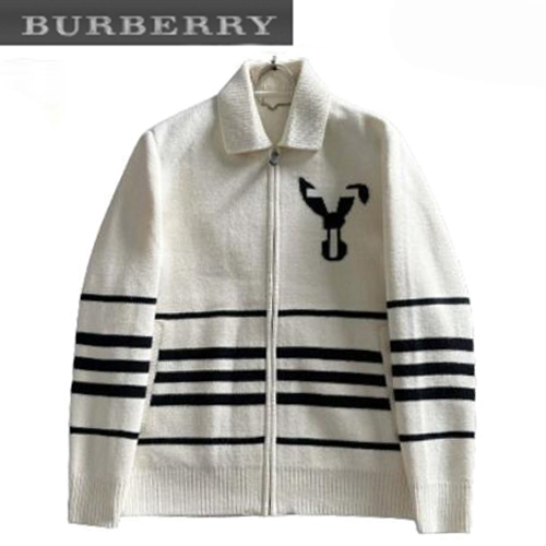 BURBERRY-012616 버버리 화이트 스트라이프 장식 가디건 남성용