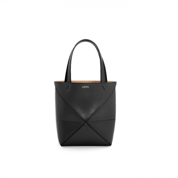 [스페셜오더]LOEWE-66028 로에베 블랙 샤이니 카프스킨 퍼즐 폴드 미니 토트 백 16cm