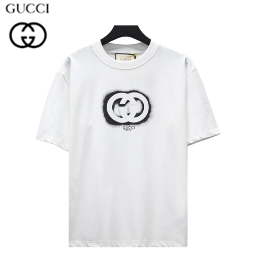 GUCCI-031717 구찌 화이트 GG 프린트 장식 티셔츠 남여공용