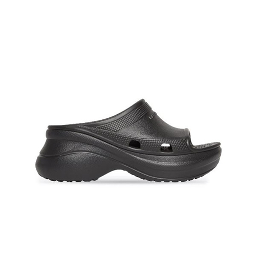 BALENCIAGA x CROCS 677386-발렌시아가 x 크록스 블랙 러버 Pool Crocs 슬라이드 남녀공용 샌들