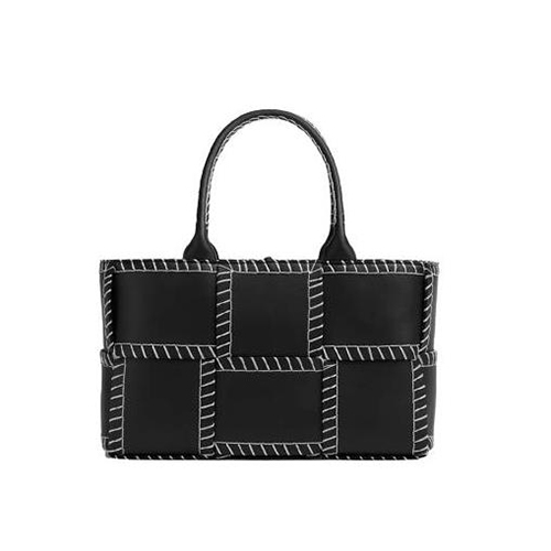 [스페셜오더]BOTTEGA VENETA-691401 보테가 베네타 블랙/실버 스티치 장식 아르코 스몰 토트 백 30CM