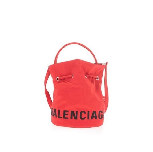 [스페셜오더]BALENCIAGA-619458 발렌시아가 레드 WHEEL XS 드로스트링 버킷