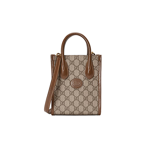 [스페셜오더]GUCCI-671623 8563 구찌 GG 수프림 캔버스 인터로킹 G 디테일 미니 토트백