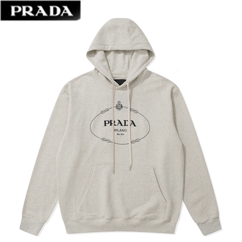 PRADA-012621 프라다 아이보리 아플리케 장식 후드 티셔츠 남여공용