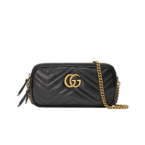 [스페셜오더]GUCCI-546581 1000 구찌 GG 마몽 블랙 마틀라세 쉐브론 가죽 미니 체인백