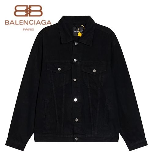 BALENCIAGA-08092 발렌시아가 블랙 프린트 장식 데님 셔츠 남여공용