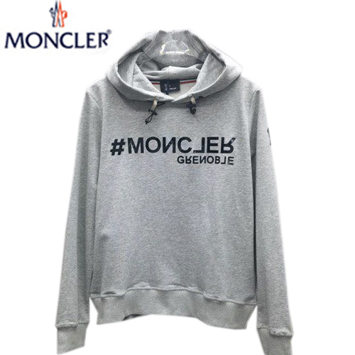 MONCLER-09292 몽클레어 그레이 프린트 장식 후드 티셔츠 남성용