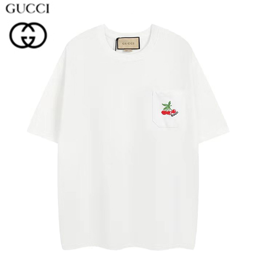 GUCCI-07111 구찌 화이트 아플리케 장식 티셔츠 남여공용