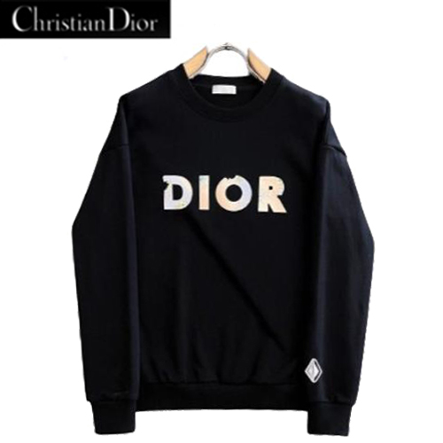 DIOR-01152 디올 블랙 DIOR 프린트 장식 스웨트셔츠 남성용