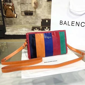  BALENCIAGA-B1188 발렌시아가 바자 스몰 스트랩 클러치 백 블랙/오렌지/블루