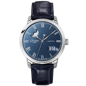 [스페셜오더]Glashutte Original-글라슈테 오리지널 세네터 파노라마 데이트 문 페이스 스틸 블루다이얼 워치 40mm