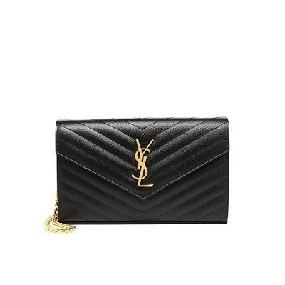 [스페셜오더]SAINT LAURENT-377828 생로랑 블랙 마틀라세가죽 금장 모노그램 체인숄더백