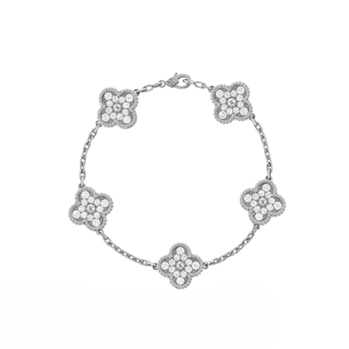[스페셜오더]VAN CLEEF ARPELS-VCARA4 반클리프 실버 다이아몬드 빈티지 알함브라 브레이슬릿