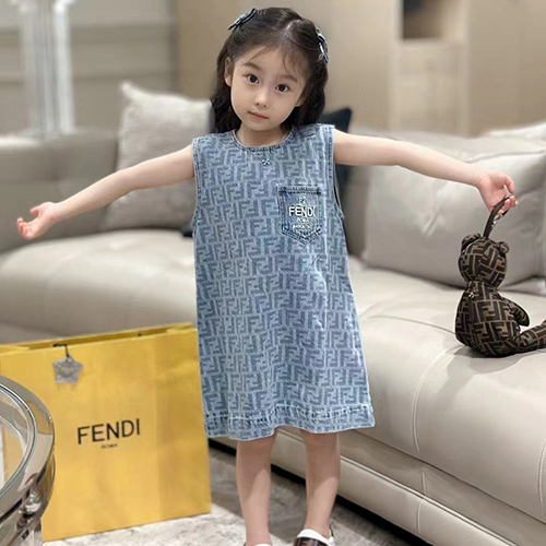 FENDI-09092 펜디 블루 FF 데님 원피스 아동용