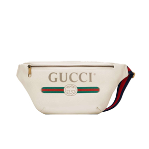 [스페셜오더]GUCCI-493869 8822 구찌 화이트 가죽 구찌 프린트 벨트 백