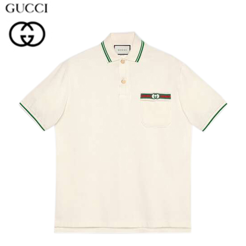 GUCCI-628339 9061 구찌 화이트 코튼 웹(Web) 인터로킹 G 디테일 폴로