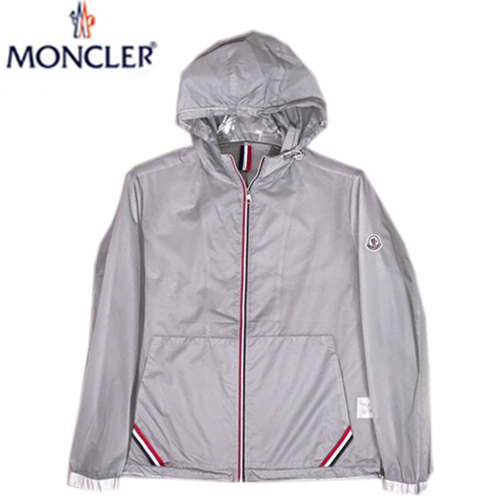 MONCLER-08063 몽클레어 그레이 바람막이 스트라이프 장식 후드 재킷 남여공용